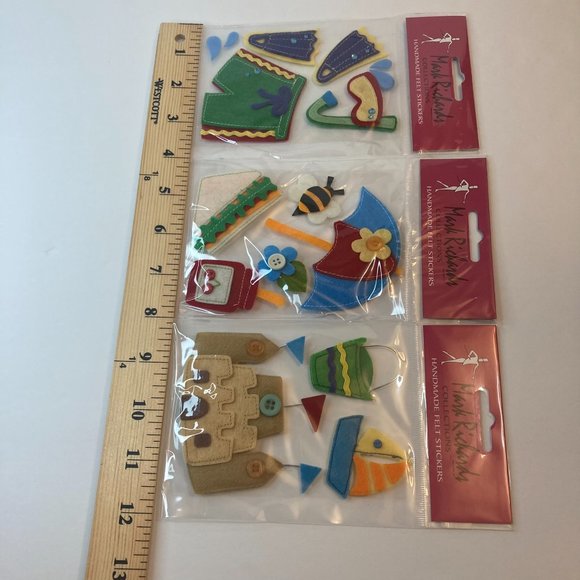 Scrapbook Embellishments Felt Stickers Beach Bee Boat Scuba Paper Crafts Cards - Picture 9 of 15